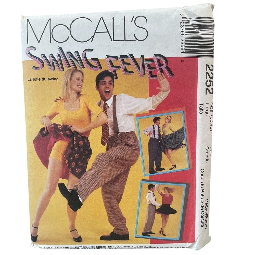 McCALL'S 2252 Swing Fever Dancewear‎ Sewing Pattern Size Large 38-40